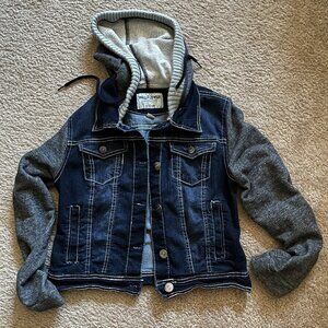 Wallflower Blue Denim Girls Youth Hoodie Jacket Medium